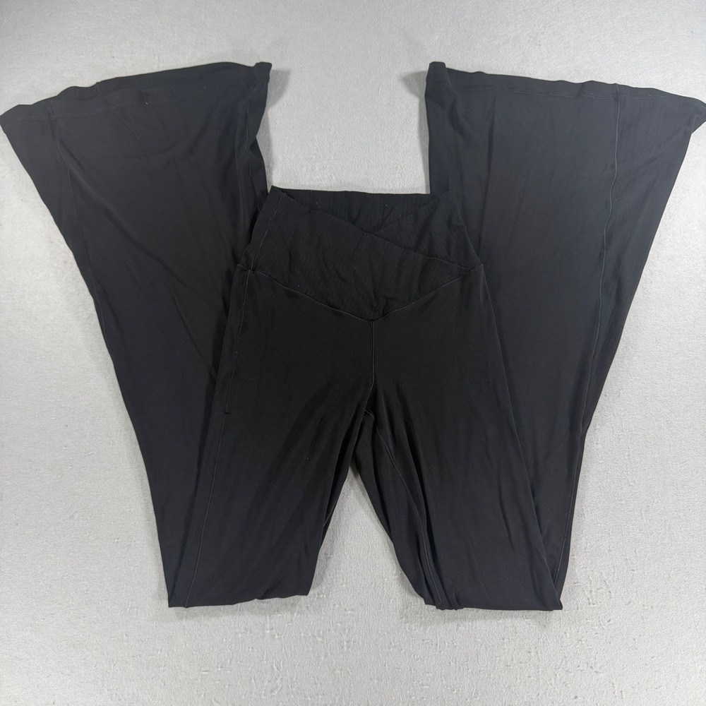 OFFLINE by Aerie Real Me Super Flare Leggings Black Crossover Waist Small Long